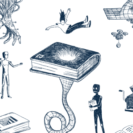 Grafik fra kampagnen Læs dig klogere på fremtiden